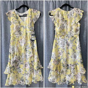 Tommy Hilfiger Women's Floral Sleeveless Ruffle Dress Size 4